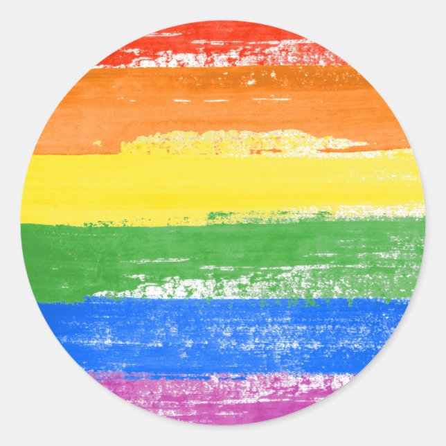 LGBT Pride Paint Runder Aufkleber (Vorderseite)