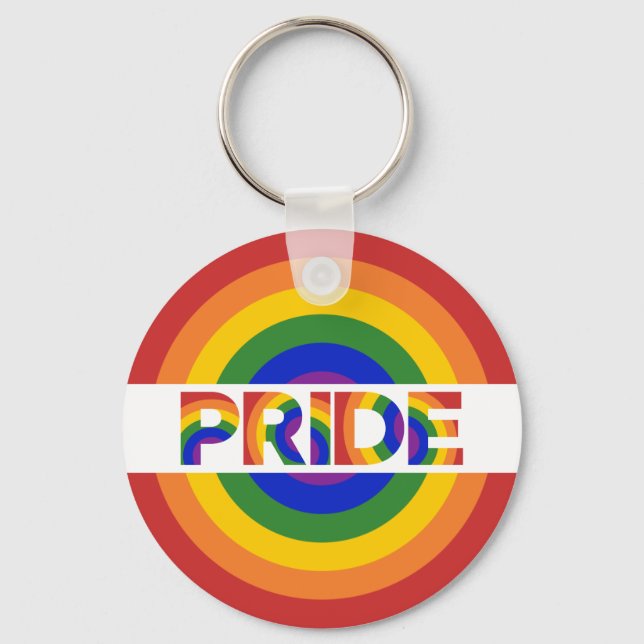 LGBT Pride Rainbow Bullseye Schlüsselanhänger (Vorderseite)