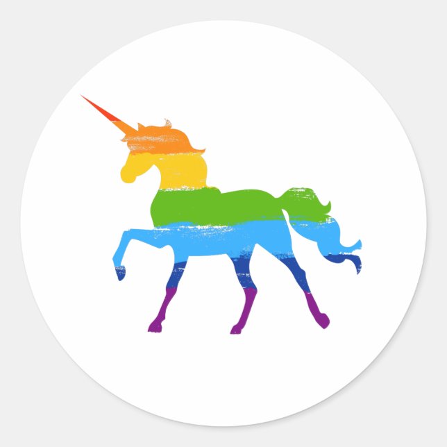 LGBT Pride Rainbow Einhorn-Aufkleber Runder Aufkleber (Vorderseite)