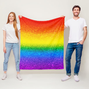 LGBT Pride Rainbow Glitzer Stripes Glitzern Fleecedecke