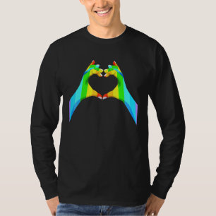 LGBT Pride Rainbow Heart Hands LGBTQ Unterstützung T-Shirt