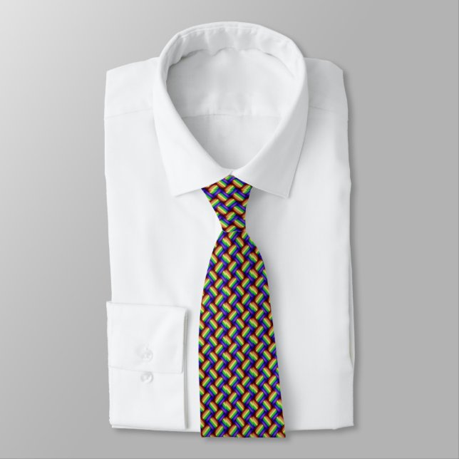 LGBT Pride Rainbow Interwoven Fabric von Courage N Krawatte (Gebunden)