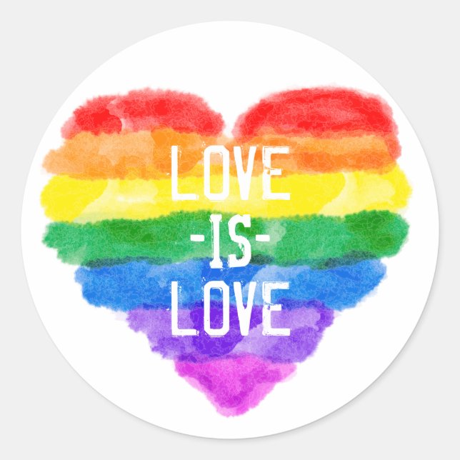 LGBT Pride Rainbow Runder Aufkleber (Vorderseite)