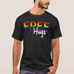 LGBT Pride Rainbow unterstützt kostenlose Hugs Gay T-Shirt