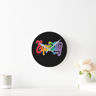 LGBT-Pride-Regenbogenflagge Runde Wanduhr