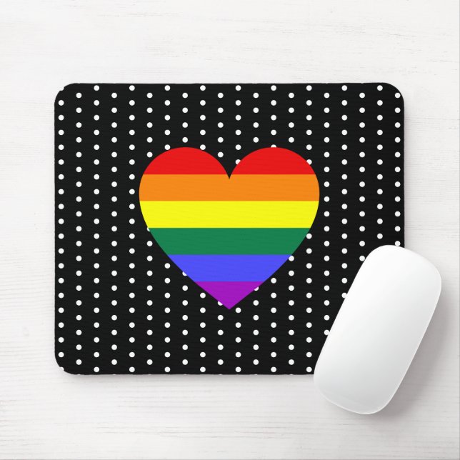LGBT-Pride-Regenbogenherz Mousepad (Mit Mouse)