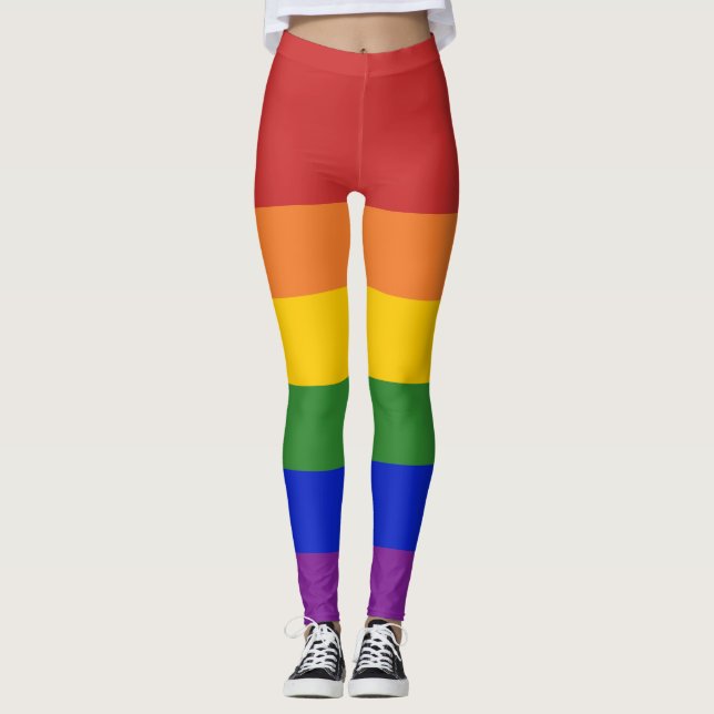 LGBT-Pride-Regenbogenstreifen Leggings (Vorderseite)