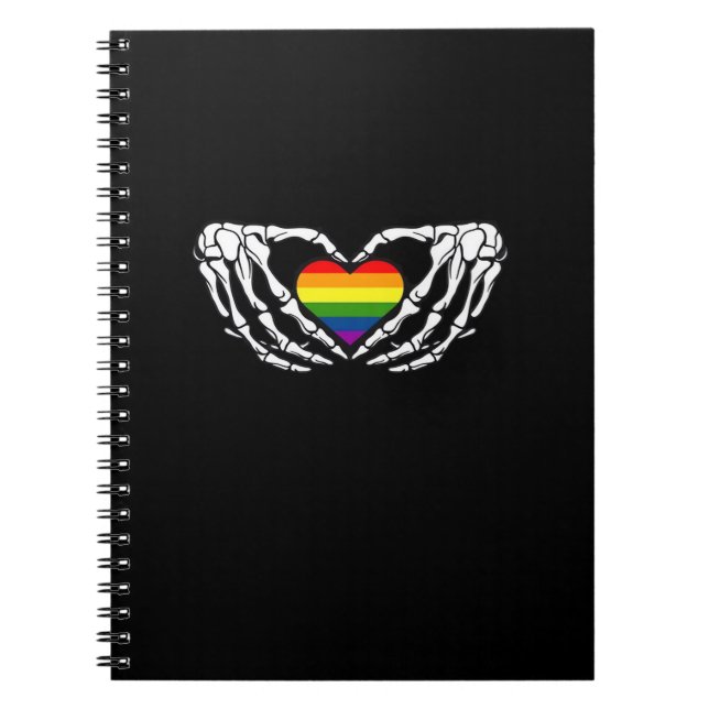 Lgbt Pride Skeleton Halloween Goth Heart Classic Notizblock (Vorderseite)