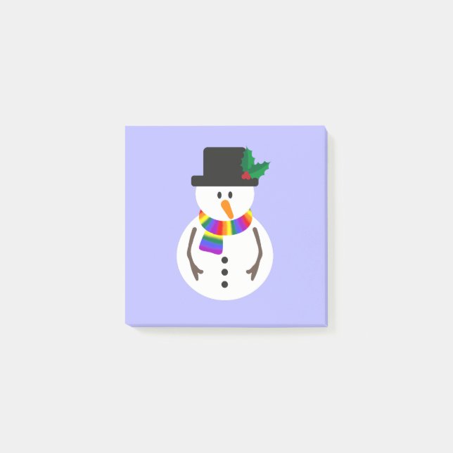 LGBT+ Pride Snowman Nachhinweise Post-it Klebezettel (Vorderseite)