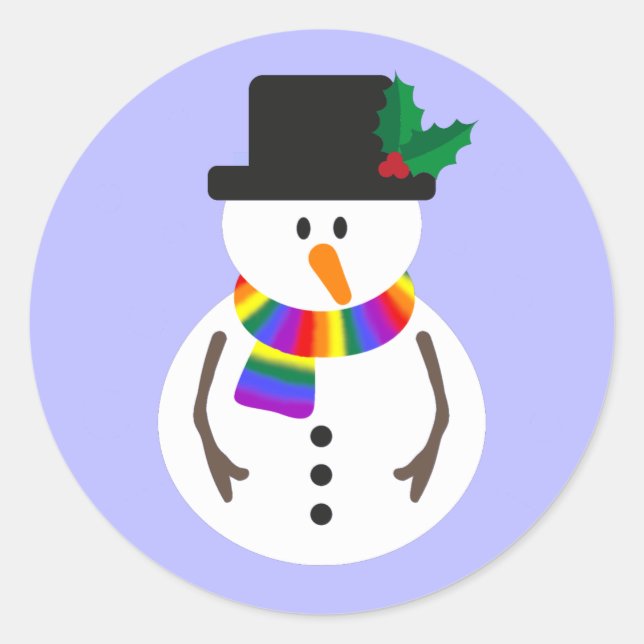 LGBT+ Pride Snowman Stickers (Vorderseite)