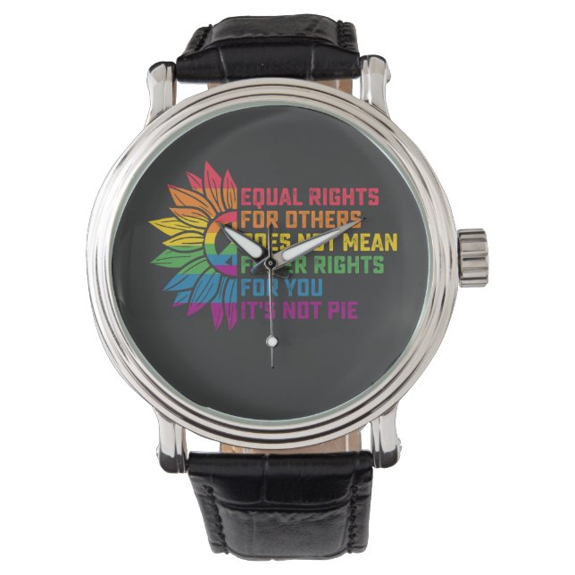 LGBT Pride Sunflower - Gleichberechtigung für ande Armbanduhr (Vorderseite)