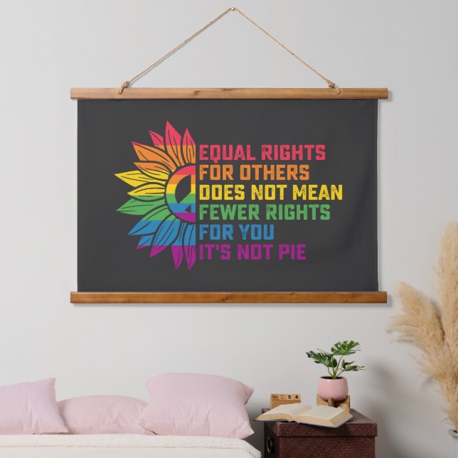 LGBT Pride Sunflower - Gleichberechtigung für ande Wandteppich Mit Holzrahmen (Schlafzimmer)
