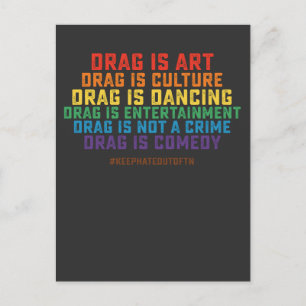 LGBT Pride Support Drag ist kein Verbrechen Einladungspostkarte