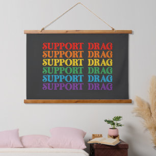 LGBT-Pride-Support-Drag ist kein Verbrechen Wandteppich Mit Holzrahmen
