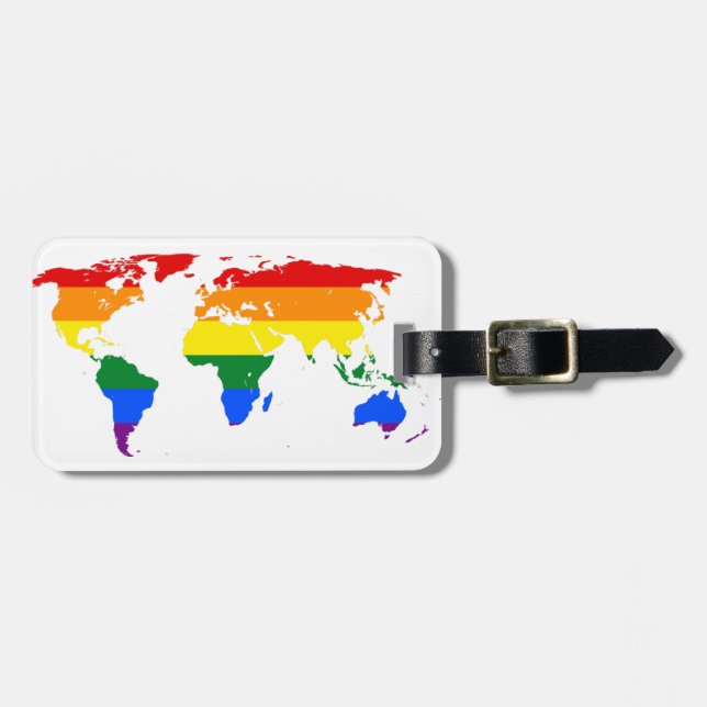 LGBT Pride Weltkarte kundenspezifische Gepäckmarke Gepäckanhänger (Vorderseite horizontal)