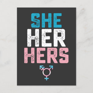 LGBT Prix sie ihre Trans Transgender Pronouns Einladungspostkarte