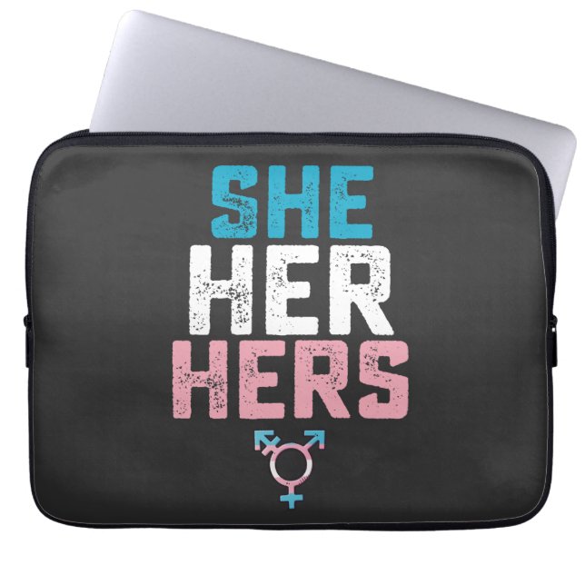 LGBT Prix sie ihre Trans Transgender Pronouns Laptopschutzhülle (Vorderseite)