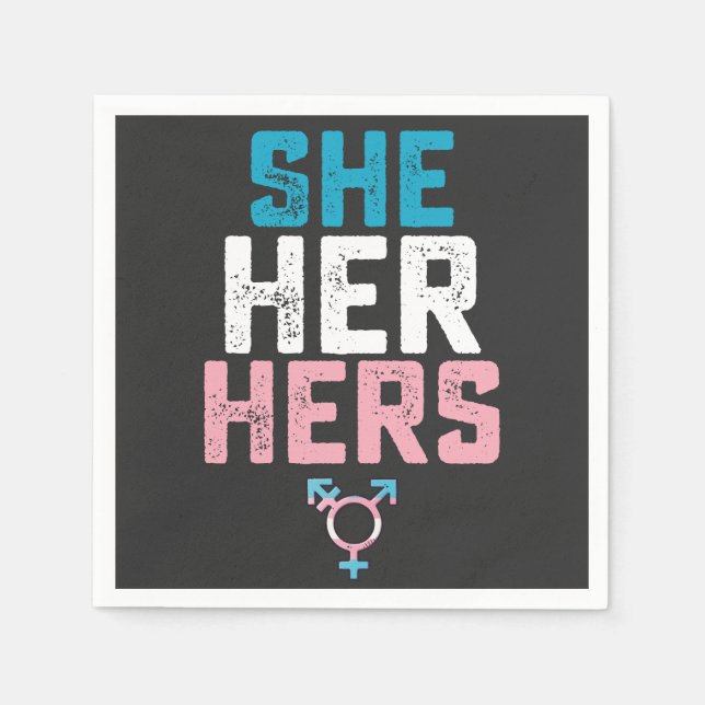 LGBT Prix sie ihre Trans Transgender Pronouns Serviette (Vorderseite)