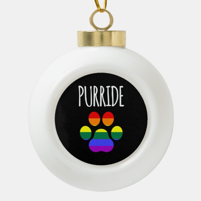 LGBT Purride Keramik Kugel-Ornament (Vorderseite)