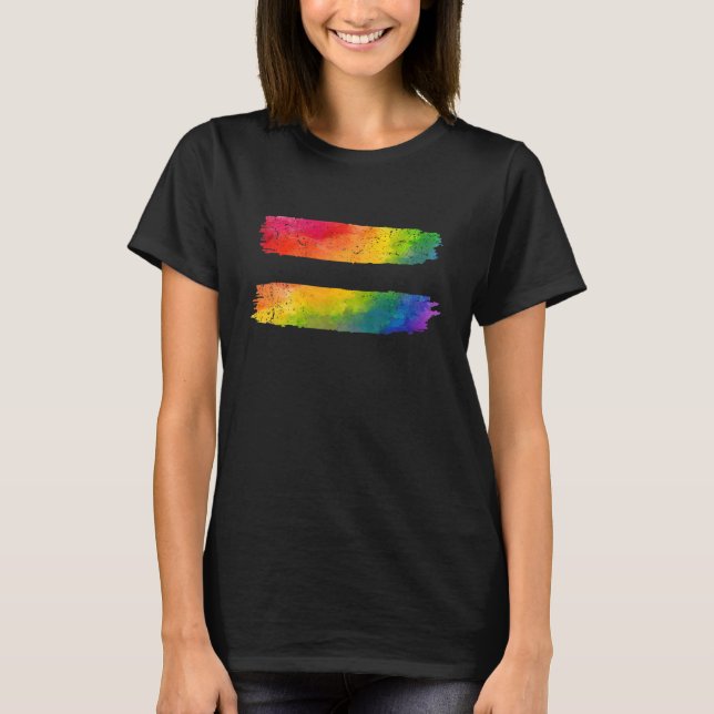 LGBT Q Equality Gay Pride Lesbian Rainbow Flag Pro T-Shirt (Vorderseite)