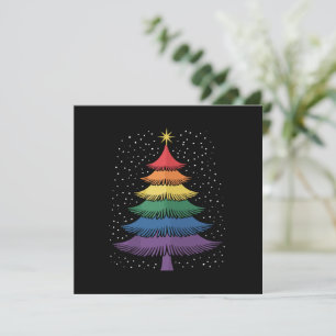 LGBT-Q-Pride-Weihnachtsbaum-Pyjama-Regenbogenflagg Feiertagskarte