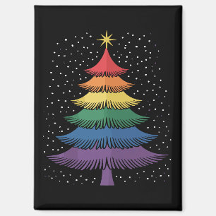 LGBT-Q Pride-Weihnachtsbaum-Pyjama-Regenbogenflagg Magnet
