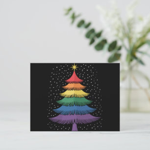 LGBT-Q Priester Weihnachtsbaum Pajama Regenbogenfl Feiertagspostkarte