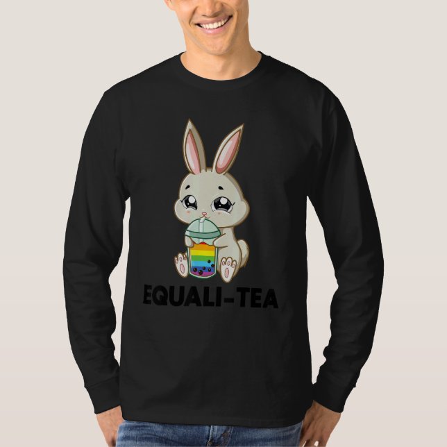 Lgbt Rabbit Equali Tea Gay Pride Lgbt Flag T-Shirt (Vorderseite)