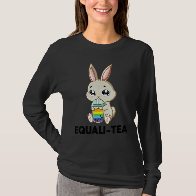 Lgbt Rabbit Equali Tea Gay Pride Lgbt Flag T-Shirt (Vorderseite)