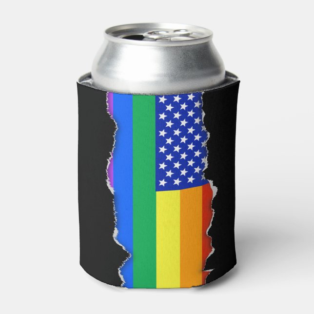 LGBT Rainbow American Flag Dosenkühler (Kanne Vorderseite)