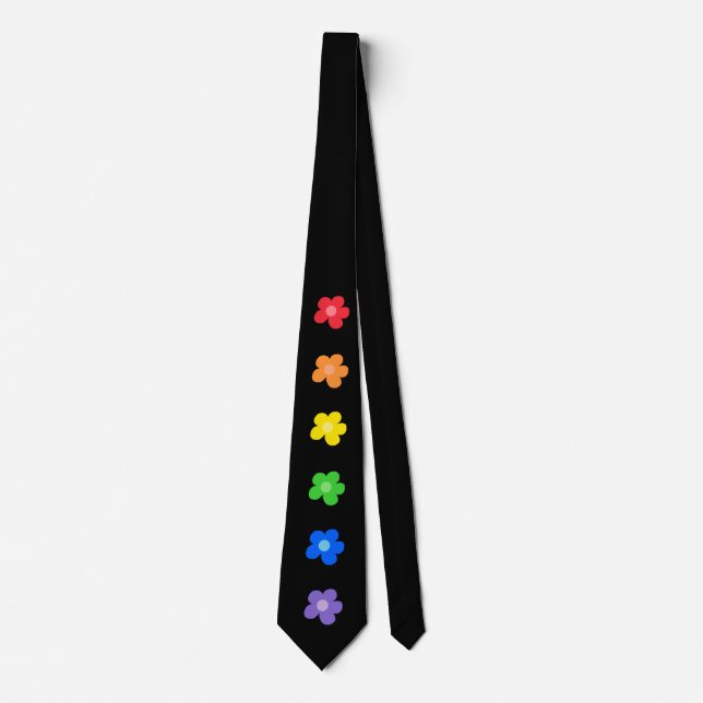 LGBT Rainbow Blume Gay Pride Design Krawatte (Vorderseite)
