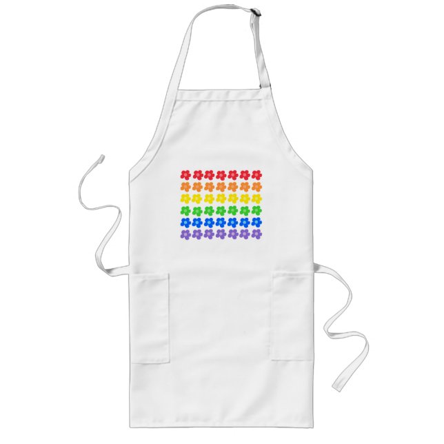 LGBT Rainbow Blume Gay Pride Design Lange Schürze (Vorne)