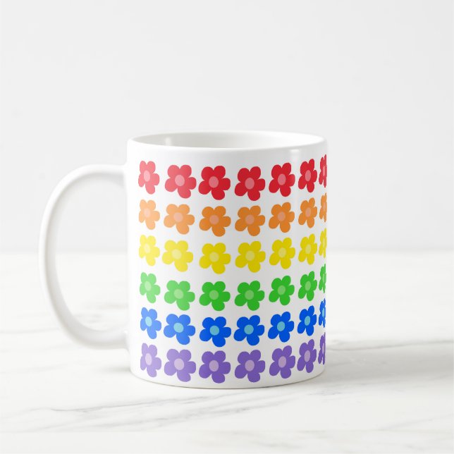 LGBT Rainbow Blume Gay Pride Freiheit und Gleichhe Kaffeetasse (Links)