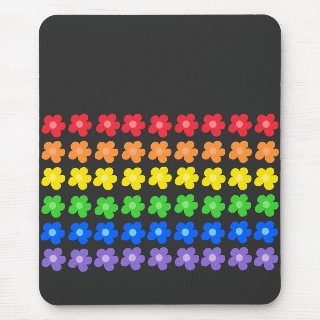 LGBT Rainbow Blume Gay Pride Freiheit und Gleichhe Mousepad (Vorne)