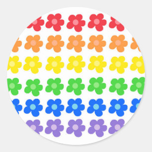 LGBT Rainbow Blume Gay Pride Freiheit und Gleichhe Runder Aufkleber