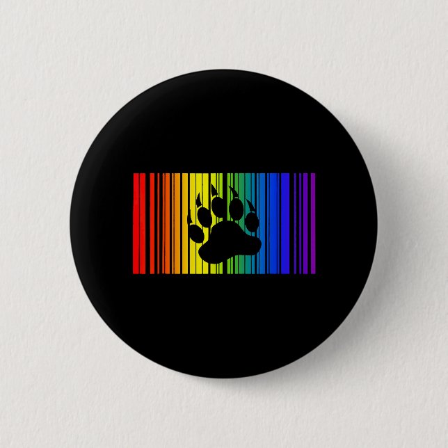Lgbt Rainbow Colors Barcode Icon Pride Gay Bear Button (Vorderseite)