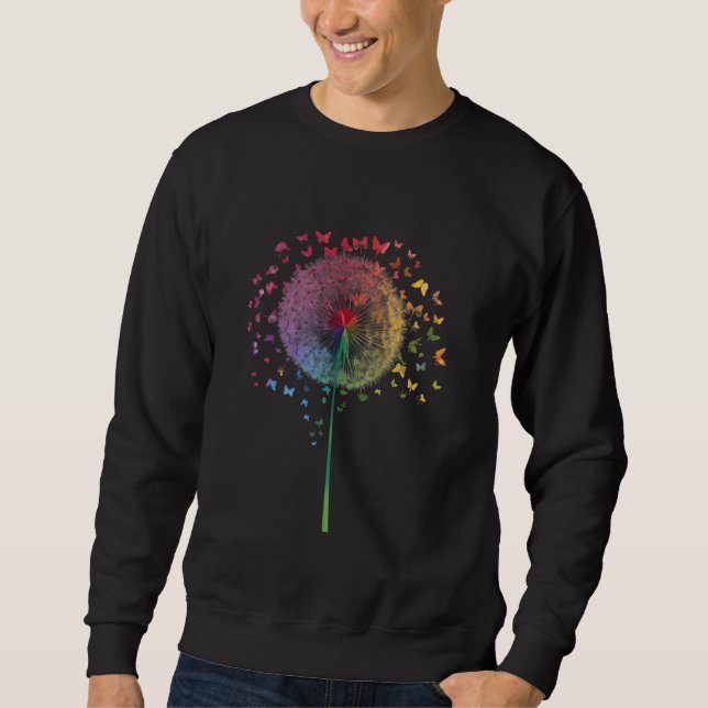 LGBT Rainbow Dandelion Art Graphic Gift Summer Sweatshirt (Vorderseite)
