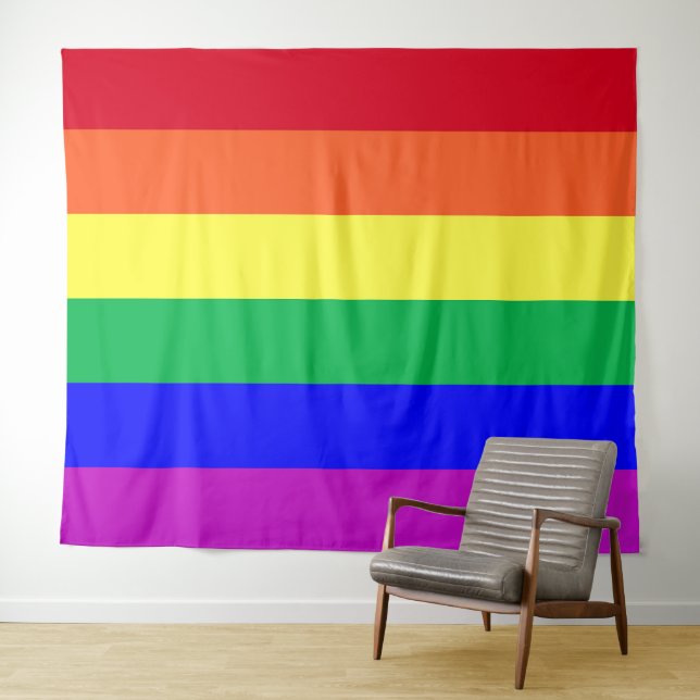 LGBT Rainbow Flag Gay Pride Parade Gay Party Decor Wandteppich (Beispiel (Horizontal))