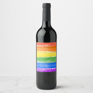 LGBT RAINBOW FLAG PAAR WEINETIKETT