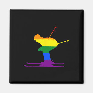 LGbt Rainbow Flag Skifahren Ski Gay Pride Liebe Magnet