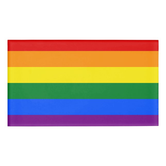 LGBT Rainbow Gay Pride Flag Namenschild (Vorderseite)