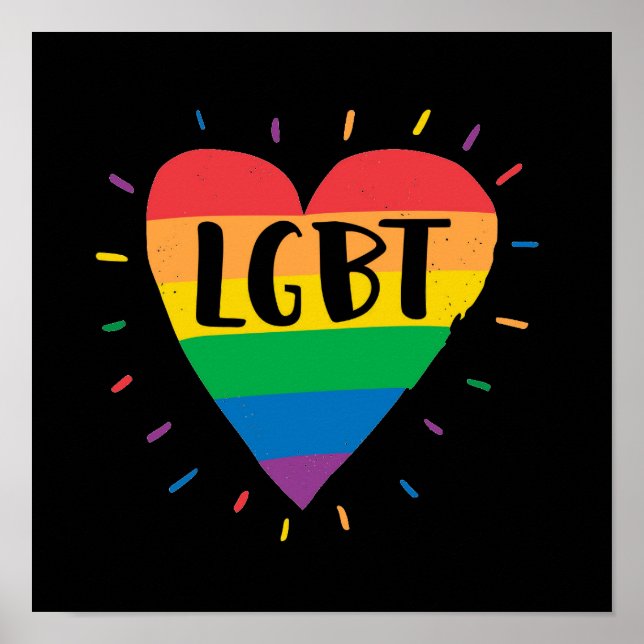LGBT Rainbow Heart Poster (Vorne)