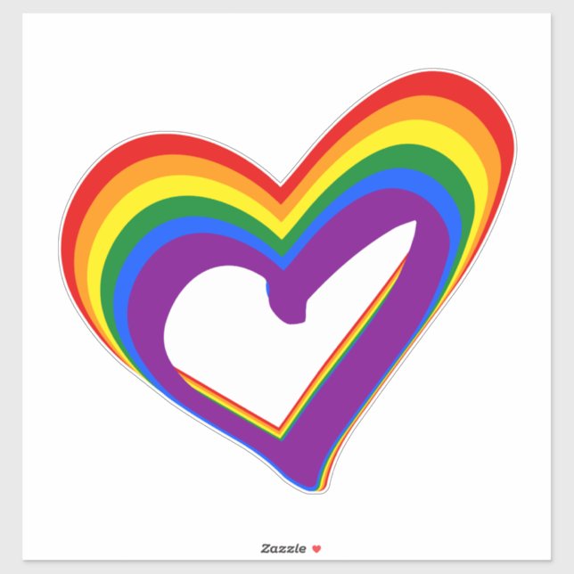 LGBT-Rainbow-Herz-LGBTQ-Unterstützung für Gay Prid Aufkleber (Blatt)