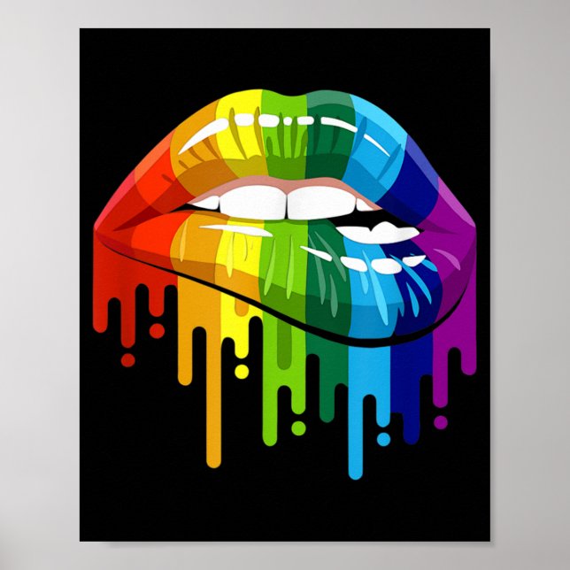 LGBT Rainbow Lip Gay Pride Poster (Vorne)