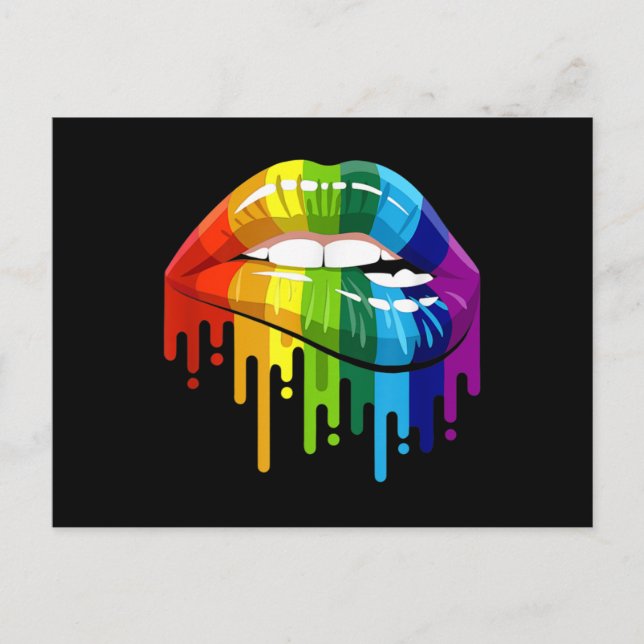 LGBT Rainbow Lip Gay Pride Postkarte (Vorderseite)