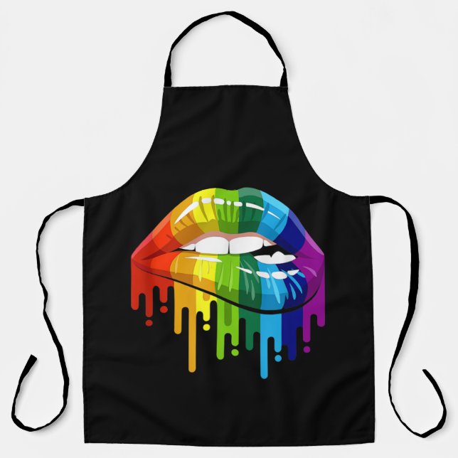 LGBT Rainbow Lip Gay Pride Schürze (Vorderseite)