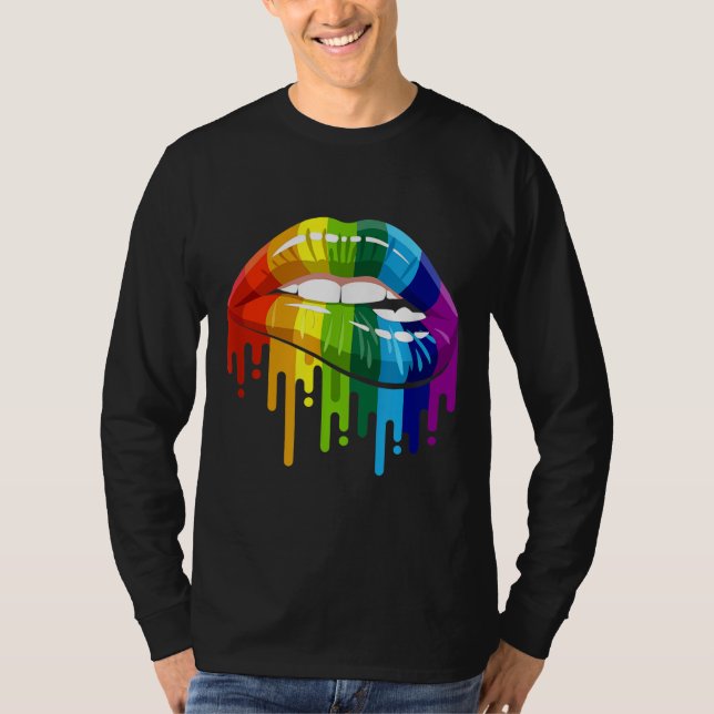 LGBT Rainbow Lip Gay Pride T-Shirt (Vorderseite)