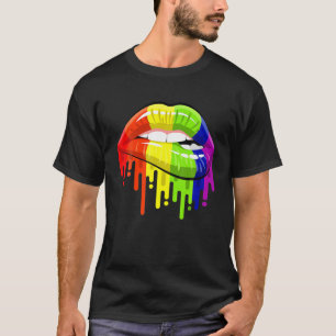 LGBT Rainbow Lips Pride Gay Homosexuell Lesbisch T-Shirt