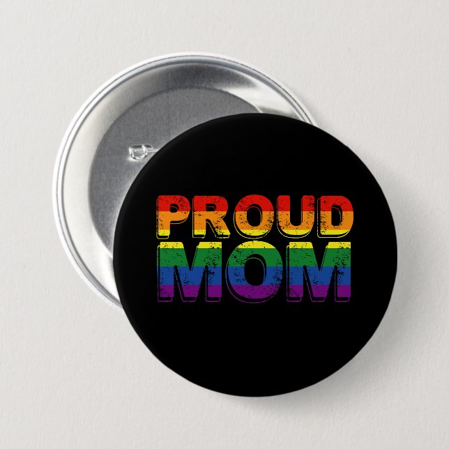LGBT Rainbow Mama Gay Pride LGBT LGBTQ Button (Vorne & Hinten)