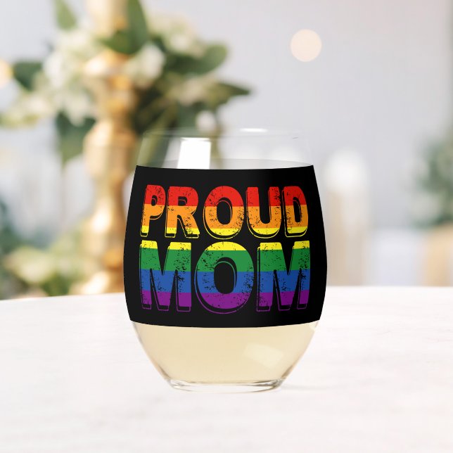 LGBT Rainbow Mama Gay Pride LGBT LGBTQ Weinglas Ohne Stiel (Insitu (Hochzeit))
